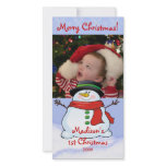 First Christmas Photo Card Snowman photo cards