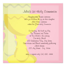 First Communion Chalice Custom Invites