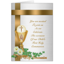First communion invitation greeting cards