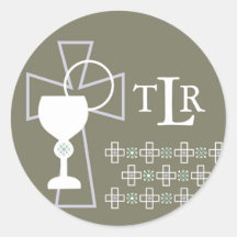 First Communion Seal - Monogram Sticker