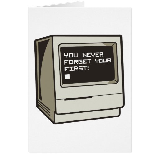 First Computer Retro Greeting Card