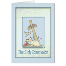 First Holy Communion Lamb Greeting Cards