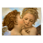 First Kiss by Bouguereau Christmas Angels Greeting Card