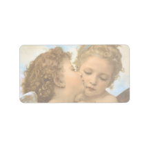 First Kiss by Bouguereau, Vintage Victorian Angels Personalized Address Label