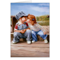 First Kiss Greeting Card - Horizontal cards