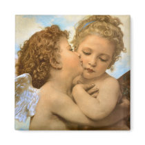 First Kiss, L'Amour et Psyché, Enfants, Bouguereau Fridge Magnet