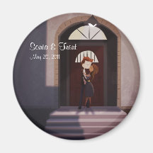First Kiss - Save the Date Fridge Magnets