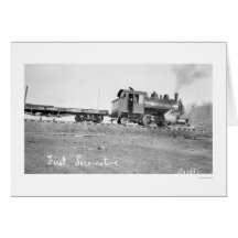 First Locomotive Alaska 1912 Greeting Cards