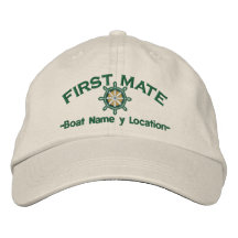First Mate Wheel Your Boat Name Your Name or Both! Embroidered Baseball Cap