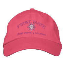 First Mate Wheel Your Boat Name Your Name or Both! Embroidered Hat