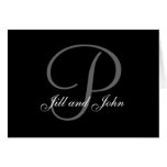 First Names and Last Initial Black and Grey Card