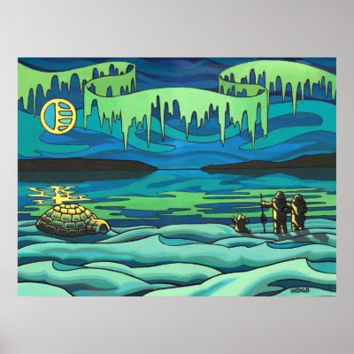 First Nation Painting Print Inuit Love Home Decor by artist_kim_hunter