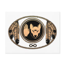 First Nations Cards Wolf Native Art Cards Metis Post Card