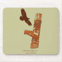 First Nations Haida Eagle & Totem Pole Mousemat Mouse Pad