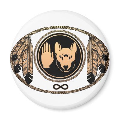 First Nations Magnets Metis Wolf Native Art Gift by artist_kim_hunter