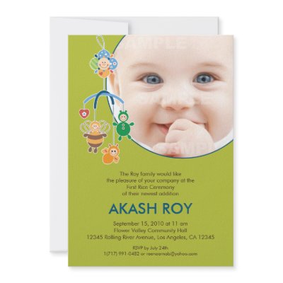 First Rice Ceremony Baby Mobile Invitation by mistyqe