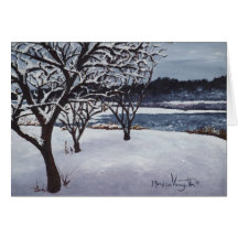 First Snow at Lake Winona Greeting Card