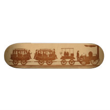 First Steam Railroad Passenger Train In America Skate Board Deck
