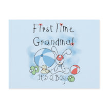 First Time Grandma of Boy Tshirts and Gifts Postcard