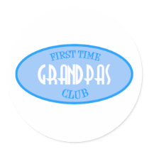 First Time Grandpas Club (Blue) Round Sticker