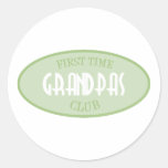 First Time Grandpas Club (Green) Round Sticker