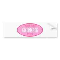 First Time Grandpas Club (Pink) Bumper Stickers