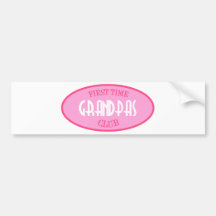 First Time Grandpas Club (Pink) Bumper Stickers