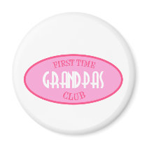 First Time Grandpas Club (Pink) Magnets