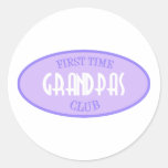 First Time Grandpas Club (Purple) Round Sticker
