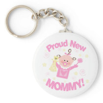 First Time Mom of Baby Girl Keychain