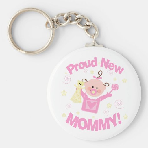 First Time Mom of Baby Girl Keychain