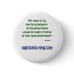 Fiscal behavior pinback button