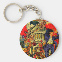 Fiscal Cliff Political Apocalypse Keychains
