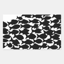 fisch fish schwarm fishing school rechtecksticker