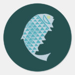 Fisch Indianer fish Native American Runder Sticker
