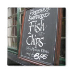 Fish and chips sign magnet