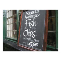 Fish and chips sign photo