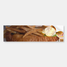 Fish And Chips With A Pint Of Cider Bumper Stickers