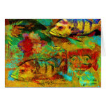Fish and flowers collage card