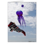Fish and Octopus Kites Greeting Cards