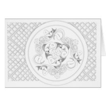 fish and plants celtic knot white cards