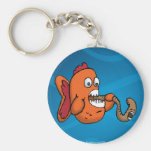 Fish and Worm Key Chain