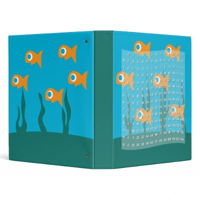 Fish Background with Multiplication Table 3 Ring Binder by nyxxie
