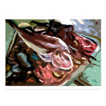 fish breakfast postcards