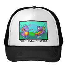 Fish Cell Phones Funny Tees Mugs Cards & Gifts Mesh Hat