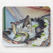 Fish displayed on Ice in Grocery store Mouse Pads
