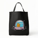 Fish Driving a Car - Grocery Tote Canvas Bags