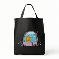 Fish Driving a Car - Grocery Tote Canvas Bags