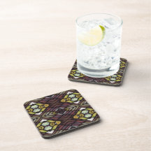 Fish-eye Stained Glass Print Coaster Set
