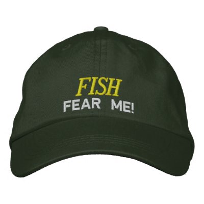 Fish Fear Me Embroidered Hat by embroideryshirts